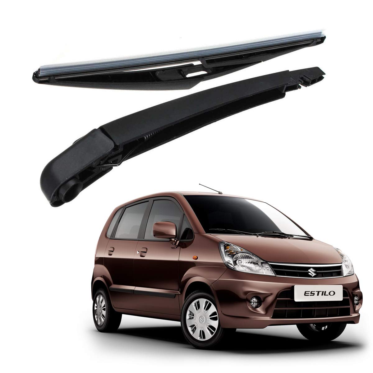 Oshotto Rear Wiper Blade with Arm Compatible with Maruti Suzuki Estilo (Black)-image-32