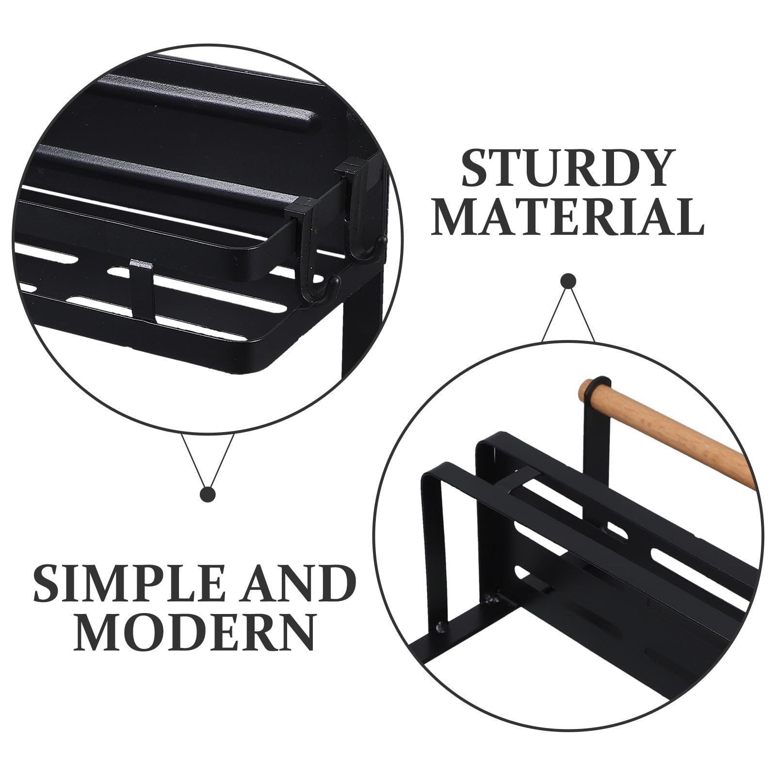 ifundom Scaffale Magnetico Doppio per Frigorifero, Organizer Cucina Nero