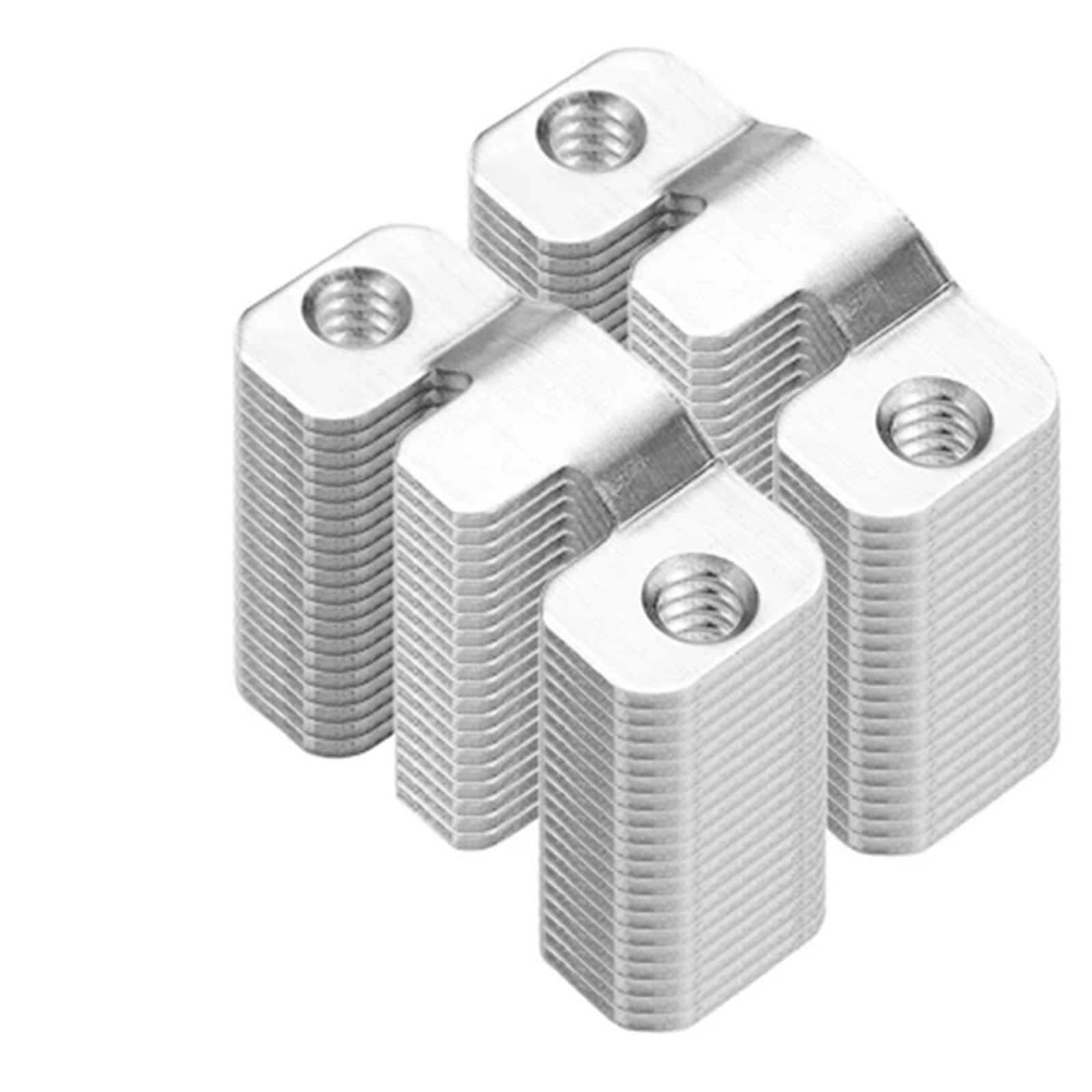 Kxaoxgrc One Color Stainless Interlocking Flush Mount Brackets, Interlock Hanging Buckle Flush Mount Brackets, 30Pcs, Silver, S, L(S)