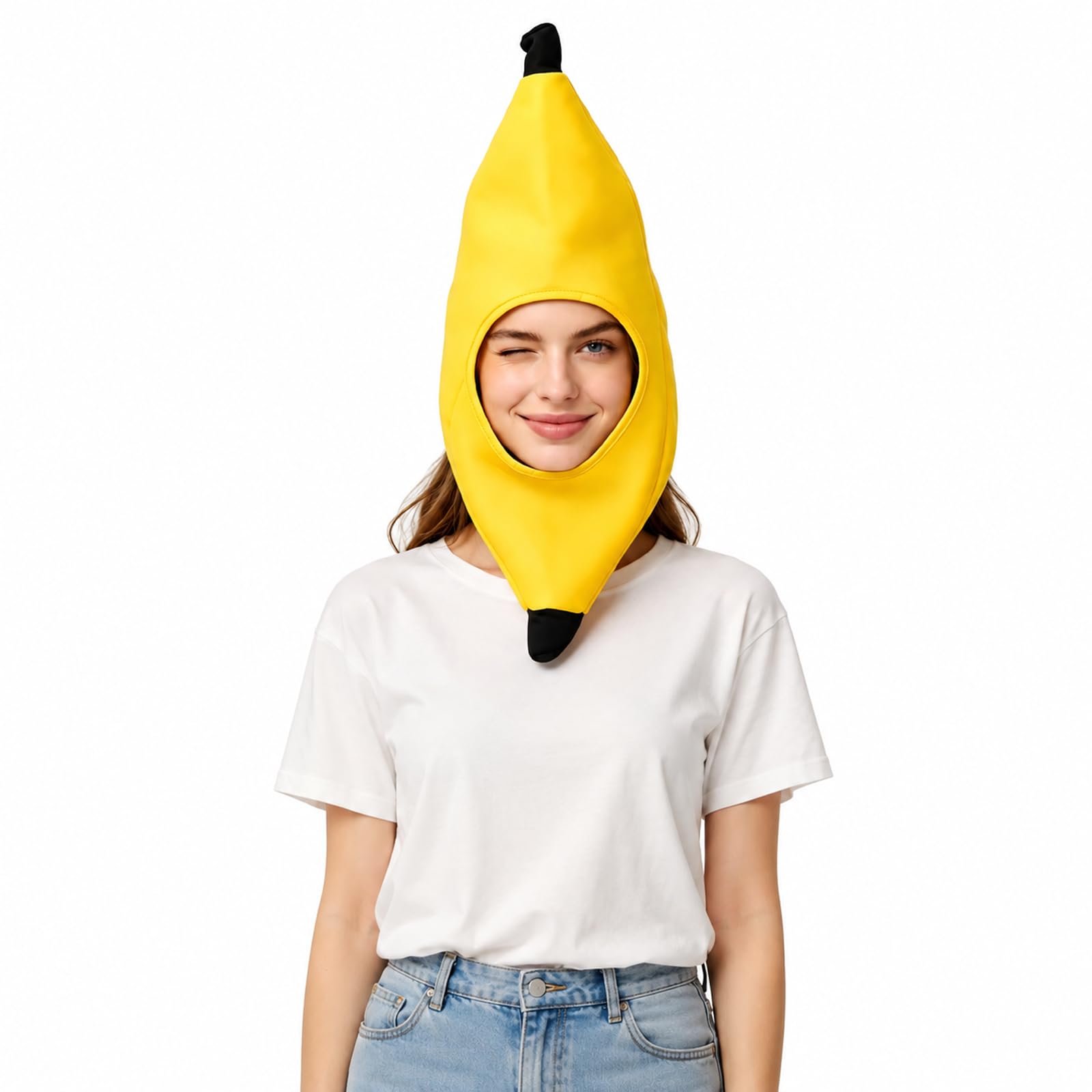 Banana Hat, Banana Costume, Halloween Costume Accessories, Men and Women Novelty Cosplay Headwear, Theme Party Photo Props Costumes, Unisex Bananas Costumes Great for Stag Nights Pub Crawls, Halloween