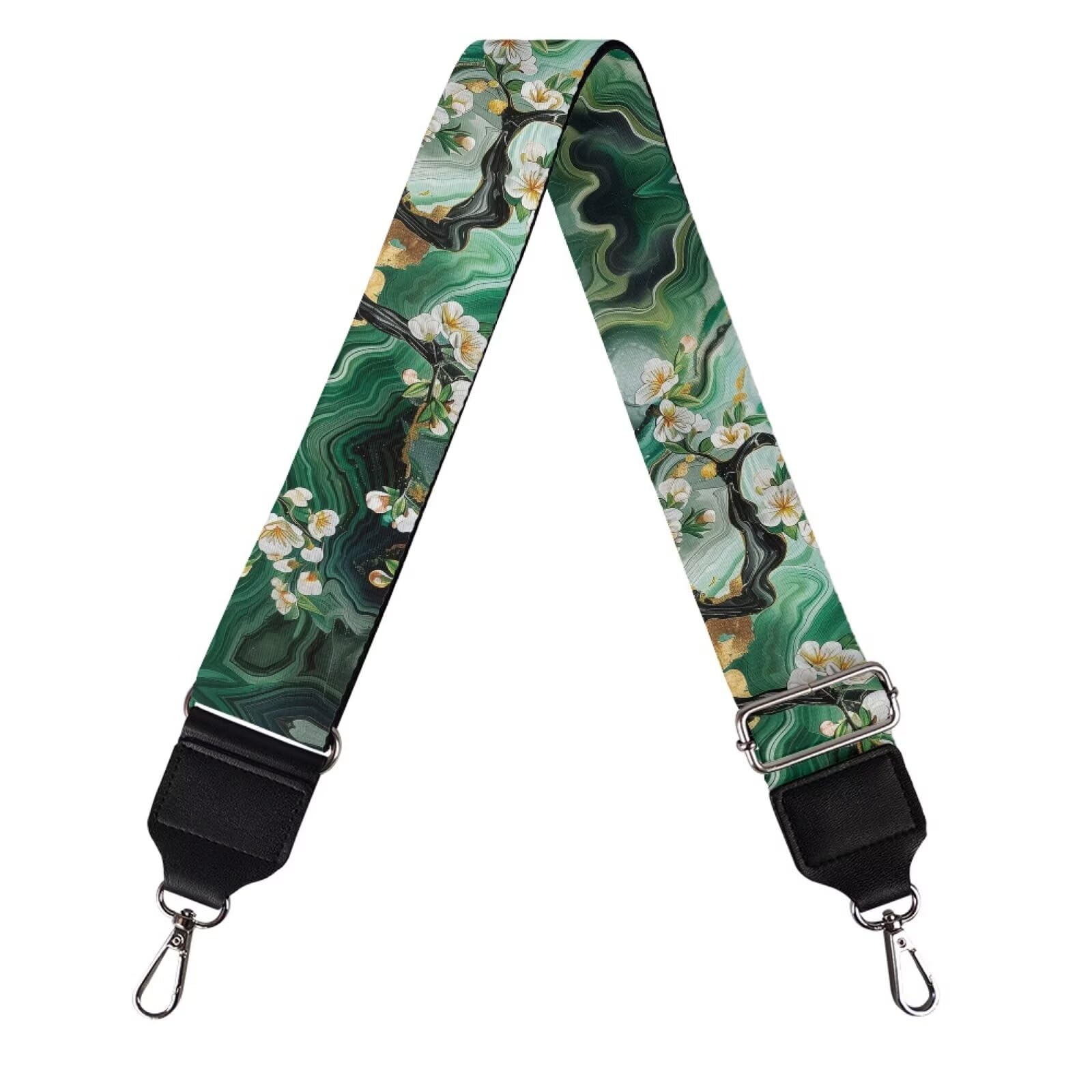 Coldinair Teal Marble Print Purse Straps Replacement Flower Crossbody Bag Strap Wide Shoulder Strap Replacement Guitar Strap Purse