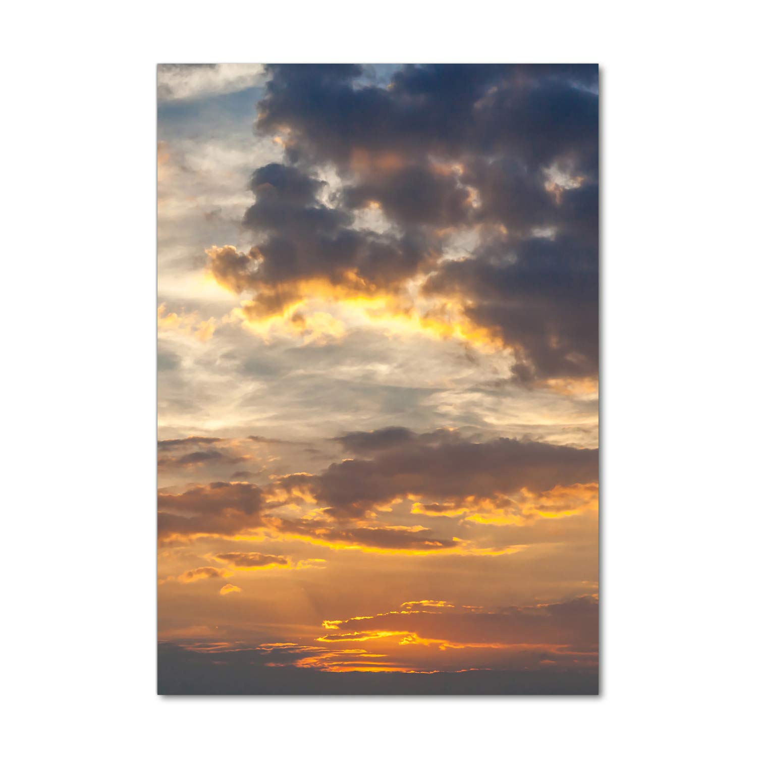 Impression sur verre acrylique Tulup 70x100 de paysage orange ciel coucher de soleil pour salon