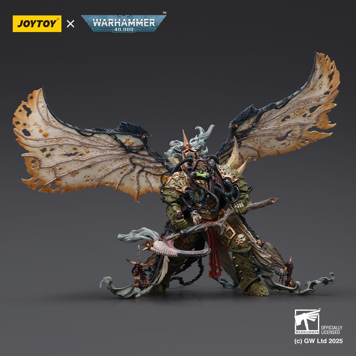 HiPlay JOYTOY JT02564 Mortarion Primarca Demonio de Nurgle con Armas Antiguas 'El Farol' y 'Silencio' Figura de Acción Escala 1/18