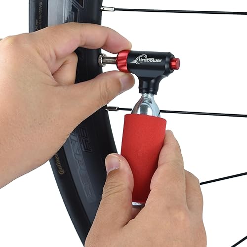 Miniatura 3 de Ctrepower Inflador de CO2 para neumáticos de bicicleta - Bomba de CO2 Presta Schrader con diseño de botón para control de flujo de aire