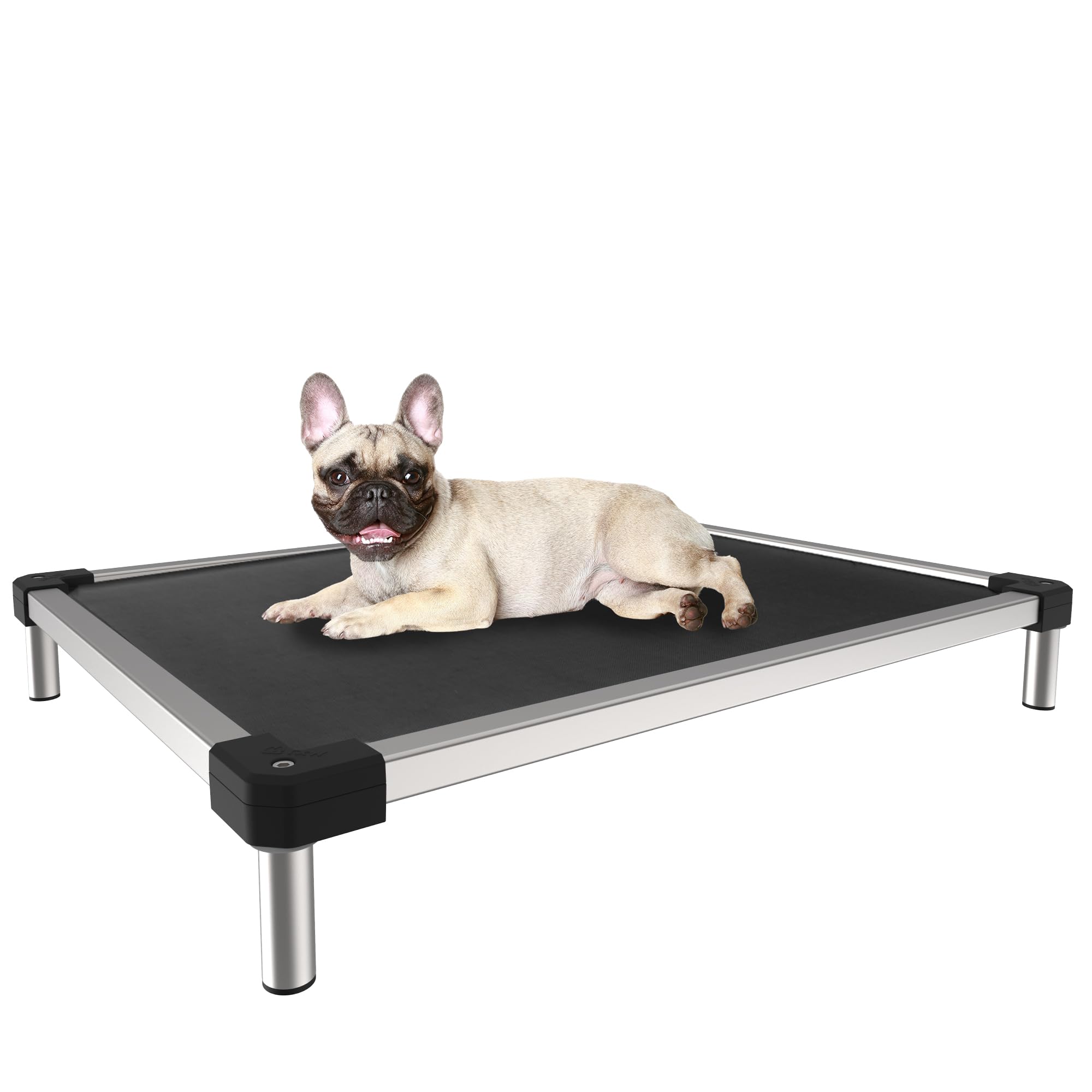 FXW TitanNest Chew-Proof Elevated Dog Bed, Raised Cot for Indoor/Outdoor/Camping Use, Durable & Waterproof Cooling Pet Bed for Extra-Small Dogs, 30.0" L x 22.0" W x 4.5" H, Black