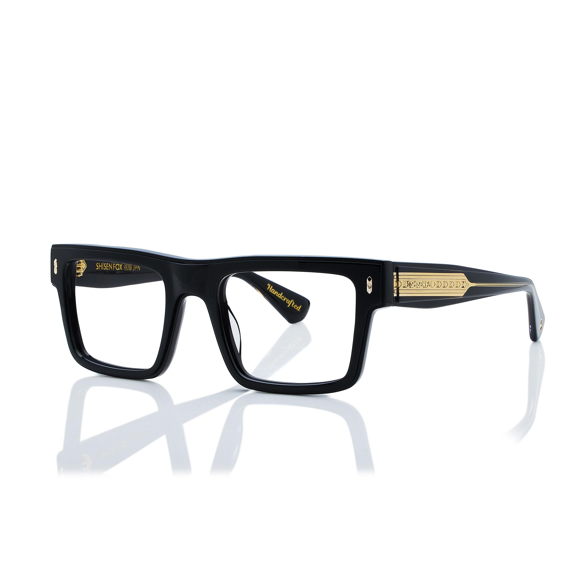 Buy Shisen Fox KYOTO Black/Gold Only Frame With Demo Lenses