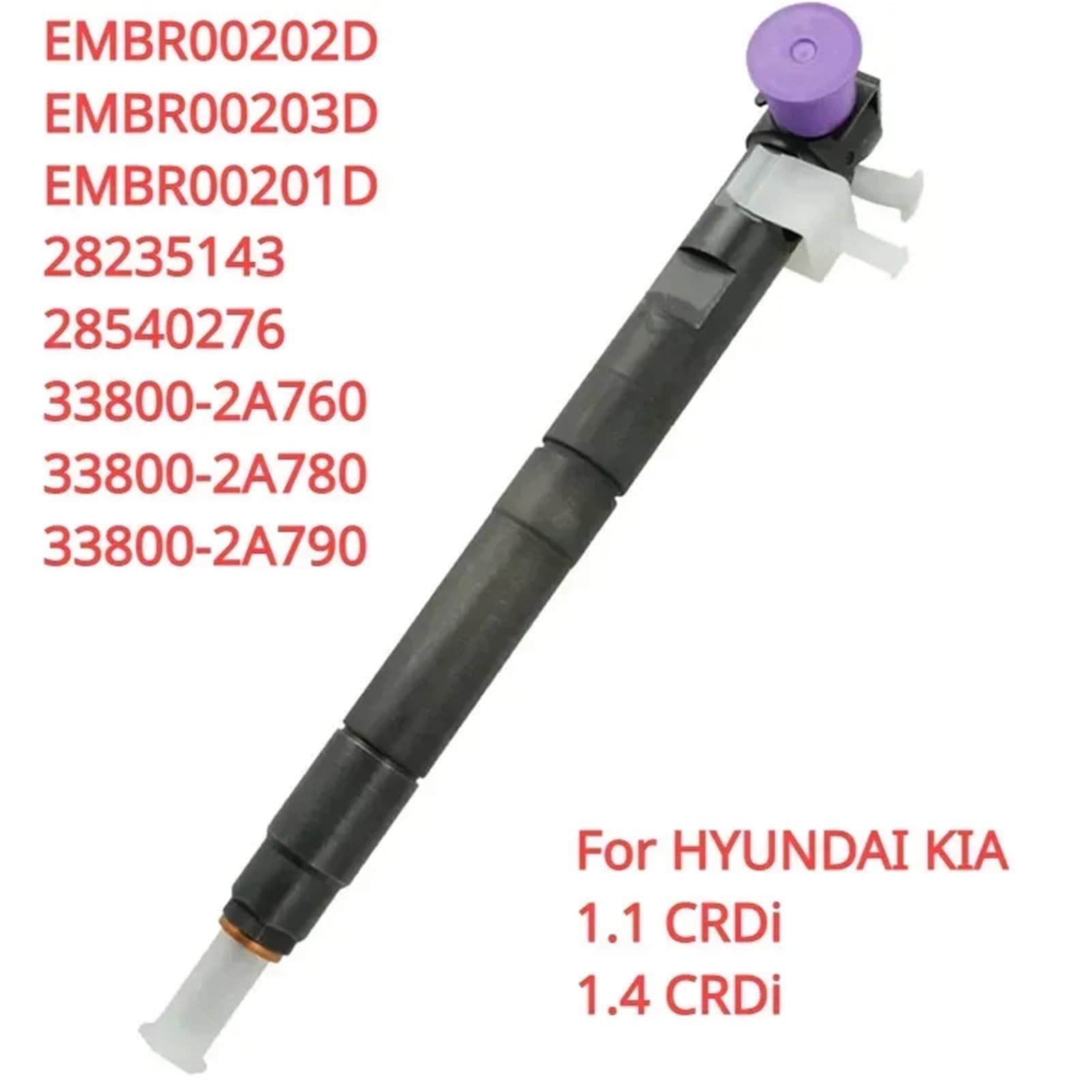Inyector de combustible diésel compatible con Hyundai i20 i30 ix20 KIA Ceed Rio Venga 1,4 CRDi EMBR00203D 338002A760 338002A780