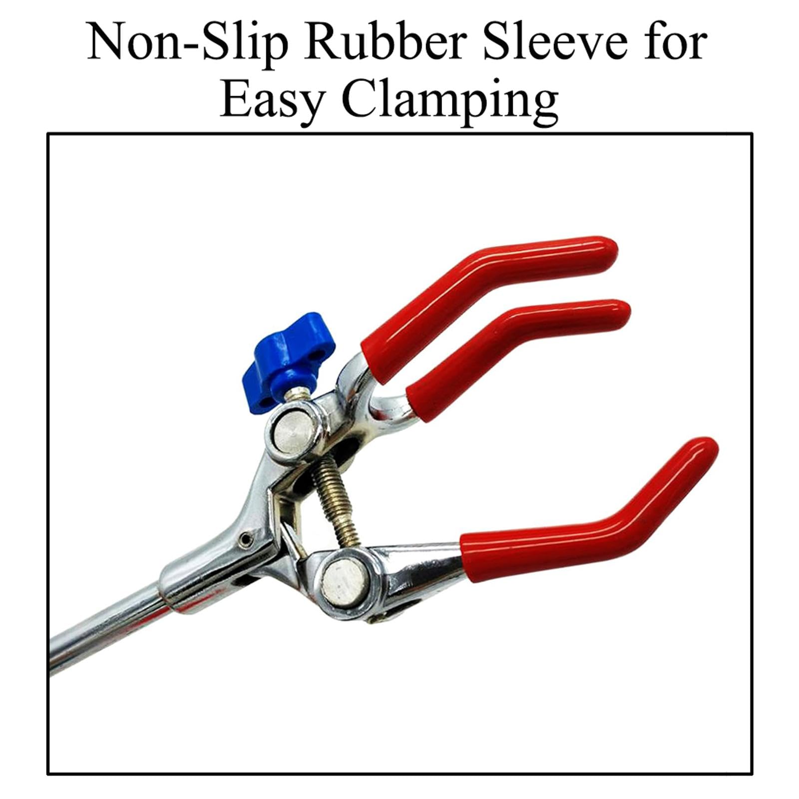 SagaSave Lab Clamp 3 Prong Finger/Cross with Lab Stand Clamp Holder Boss Head Lab Clip Securing Clip 360°Swivel Laboratory Clamp-D