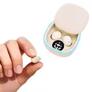 Xmenha Low Profile Tiny Discreet Hidden Earbuds for Work Sleep Small Mini Invisible Earbuds Wireless Bluetooth for Small Ears Sleeping Invisible Ear Buds Headphones Skin Tone