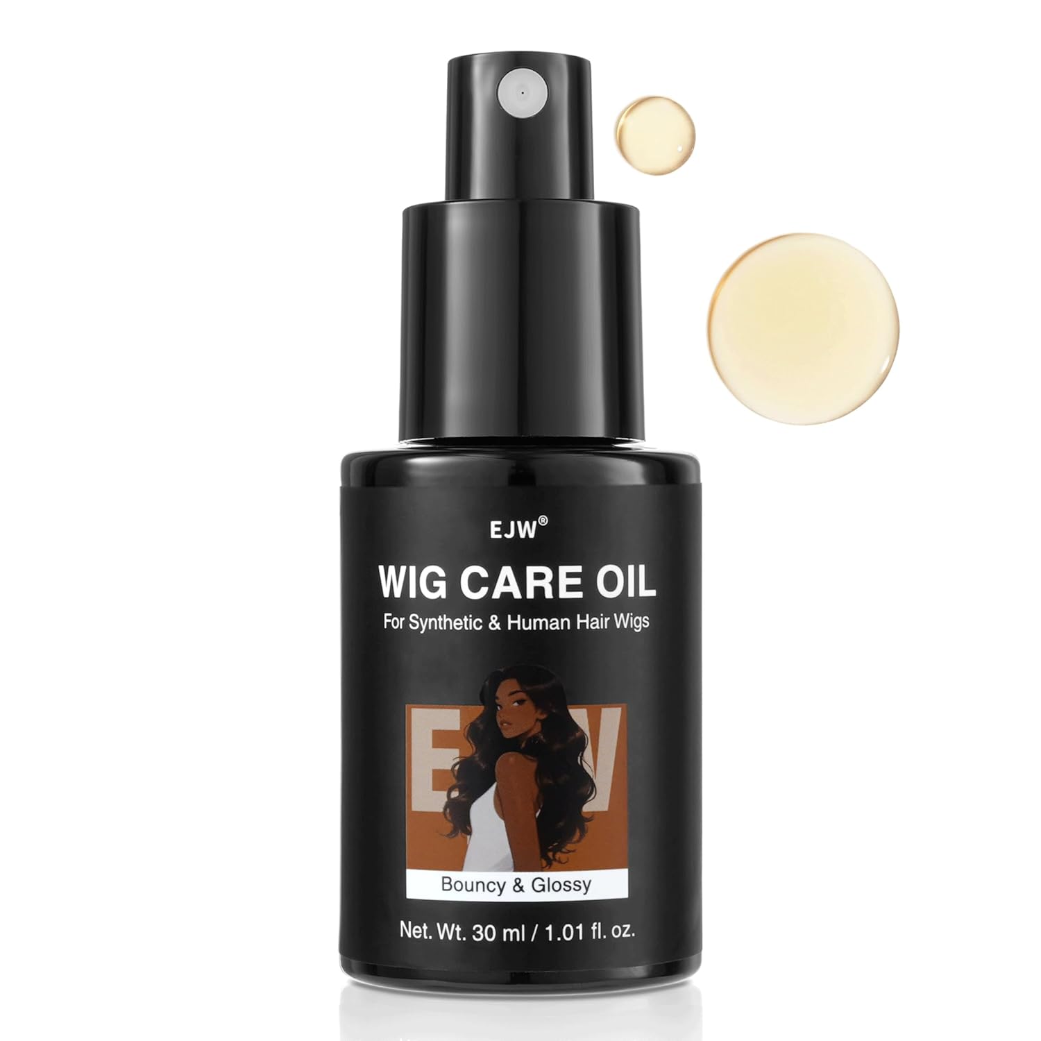 EJW Wig Oil Spray for Synthetic & Human Hair, Lightweight Shine, 1.01 fl oz