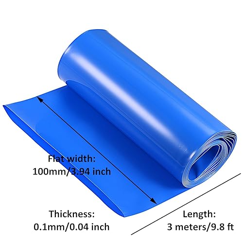 Miniatura 9 de Ancho plano de 9.84 pulgadas9.843 in de PVC termorretráctil de tubería de batería de envoltura de batería de longitud 9.8 pies9.8 ft para batería de