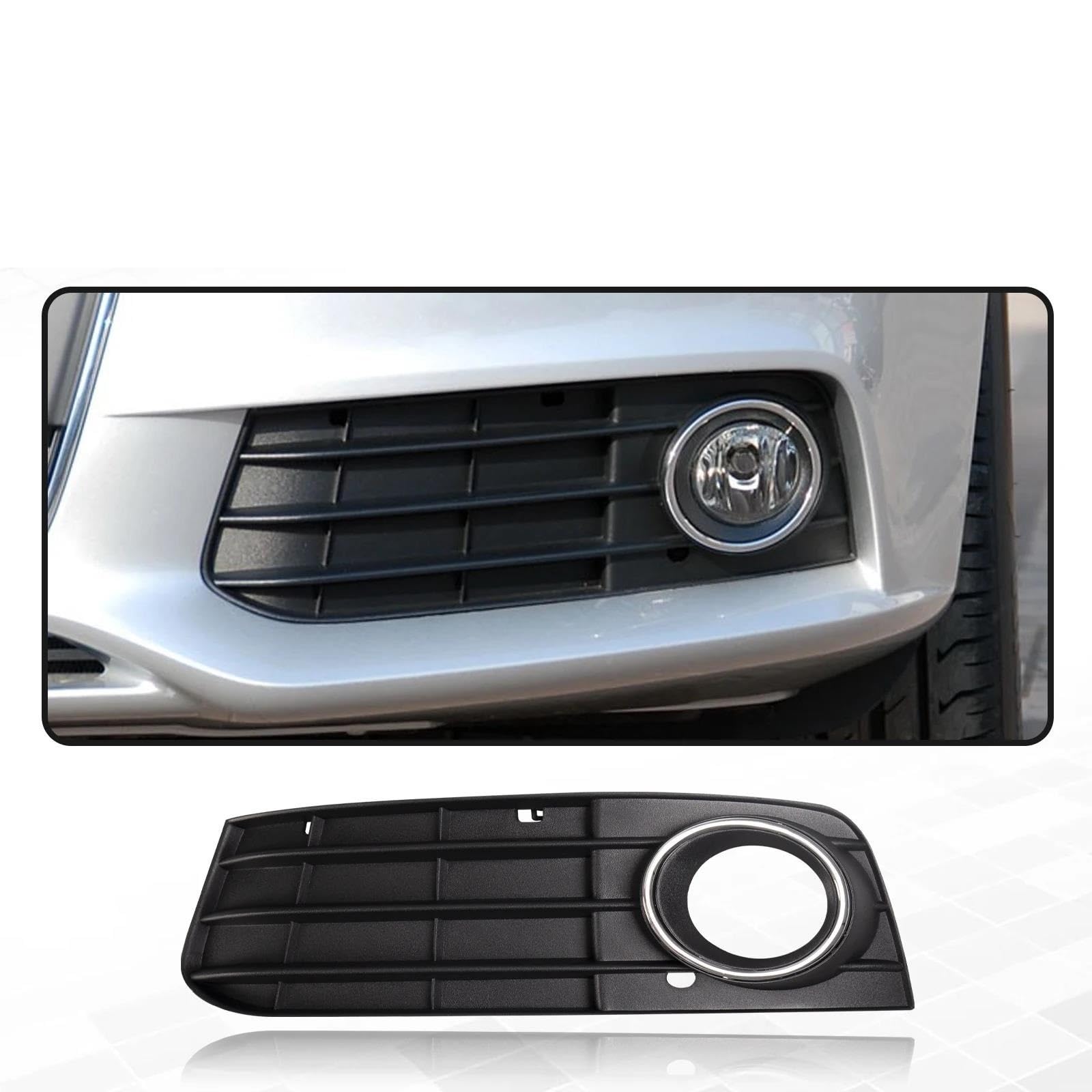 Rejilla Parachoques Delantero para A-UDI A4 B8 A4L 2009-2012 Coche Bajo Luz Antiniebla Parachoques Delantero Marco Lámpara Embellecedor Cubierta Parrilla Luz Antiniebla Cubierta(Izquierda)