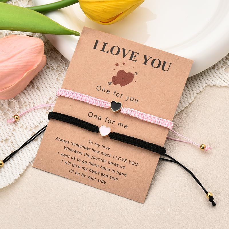 Valentines Gifts for Couple Matching Heart Bracelets for Him Her Anniversary Birthday Gifts for Bpyfriend Gf Husband Wife - Image 5