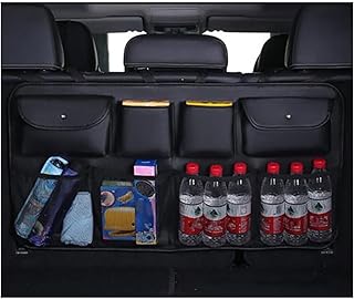 QLEQMZTV Car Boot Organiser for Ford Kuga St Kuga 2 Kuga Facelift Mk2, Foldable Hanging Car Bag, Boot Bag, Storage Bag with Mesh Pockets, Car Accessories, A/Black