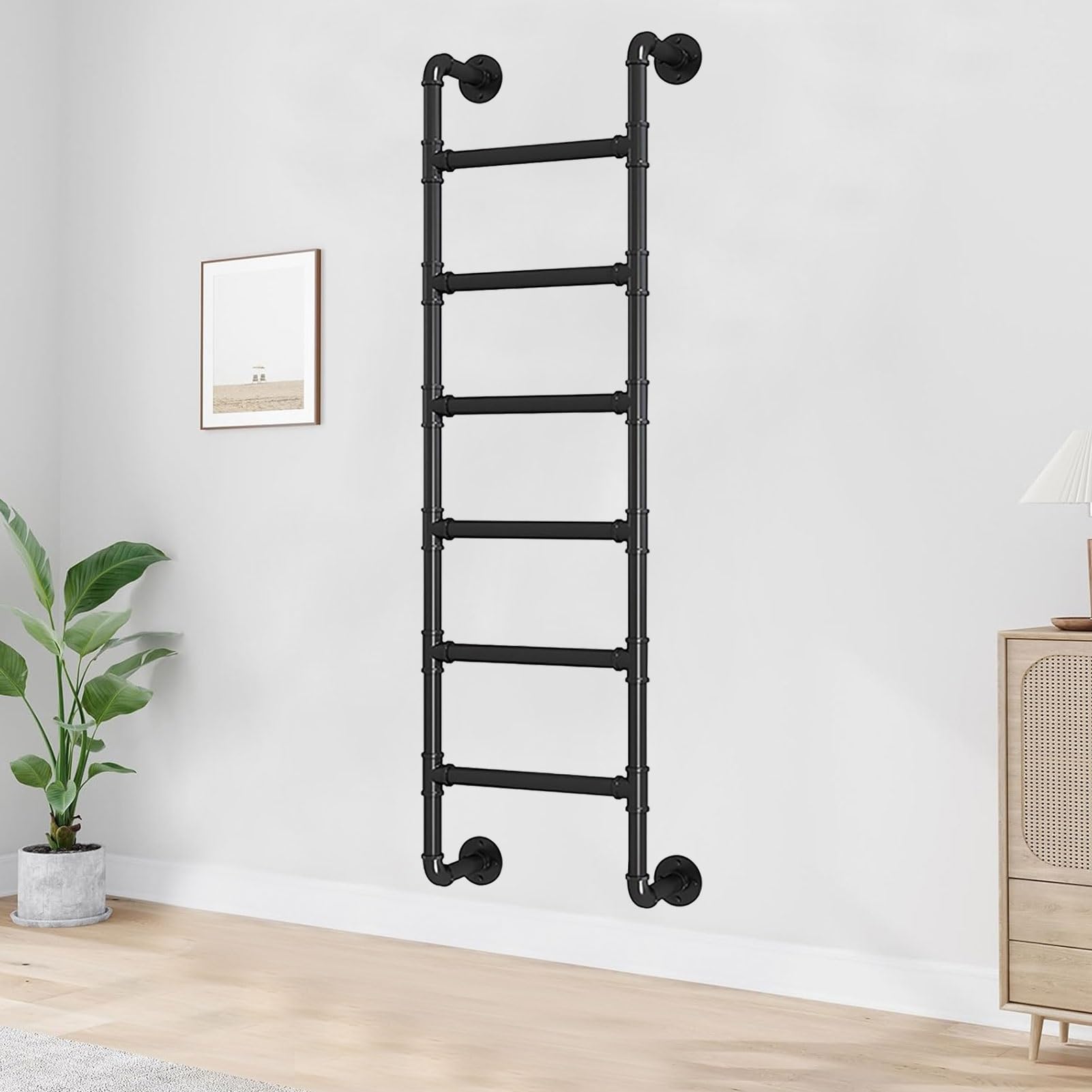Escalera de metal para desván, salida de ventana de sótano y escape de incendios