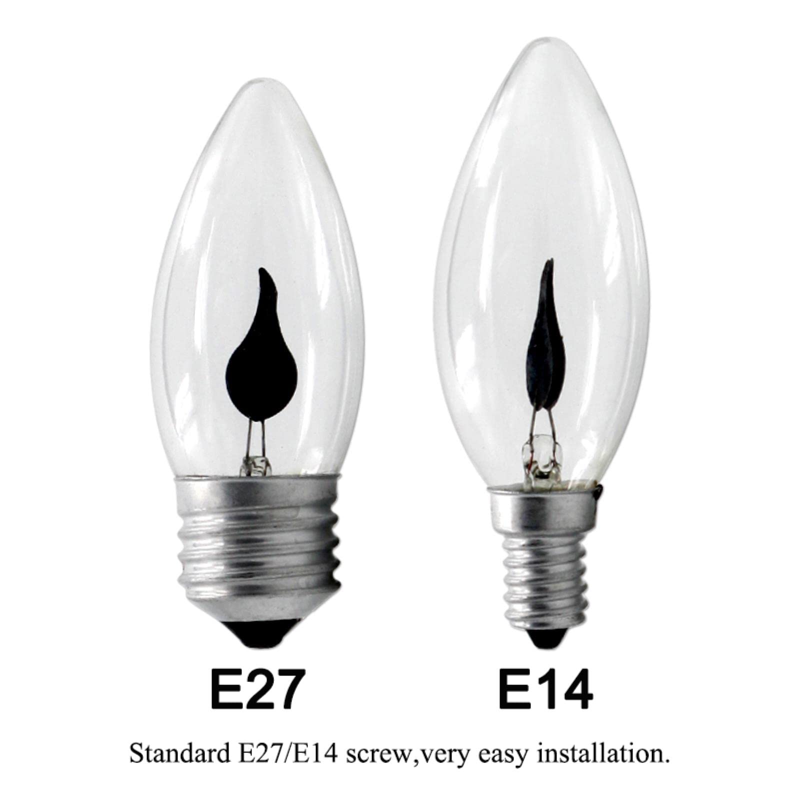 SARGE Lampadina a Candela a LED E14 E27 Lampadina a Effetto Fiamma a LED 3W AC220V Home for Decor Illuminazione Lampadina a Candela con fiala