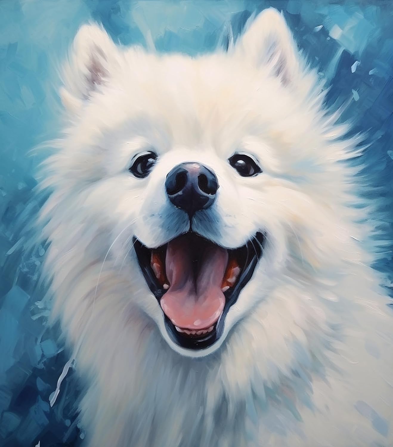アート・デザイン・音楽 Samozveri: Selbst gemachte Tiere Amazon.com: ZMHZMY Paint by Numbers DIY White Samoyed Dog Art Oil