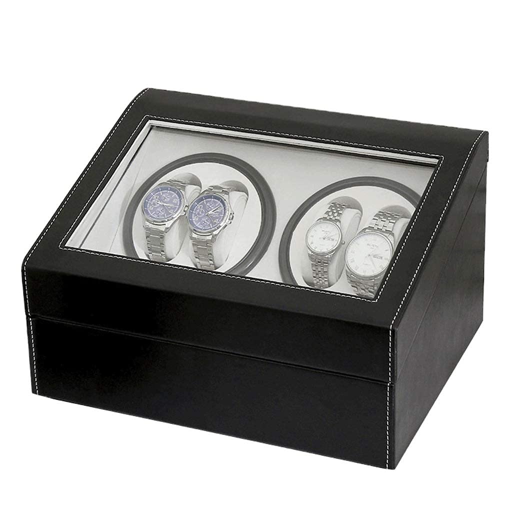 Avvolgitori per orologi 4+6 Scatola per orologi elettrica a carica automatica in pelle Pu, Dente completo per agitatore di fascia alta, Adatto per avvolgitori per orologi da polso da donna e da uomo