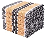 6 Pack 100% Cotton Farmhouse Vintage Dish Towels Tea Towels Highly Absorbent Quick Dry Professional