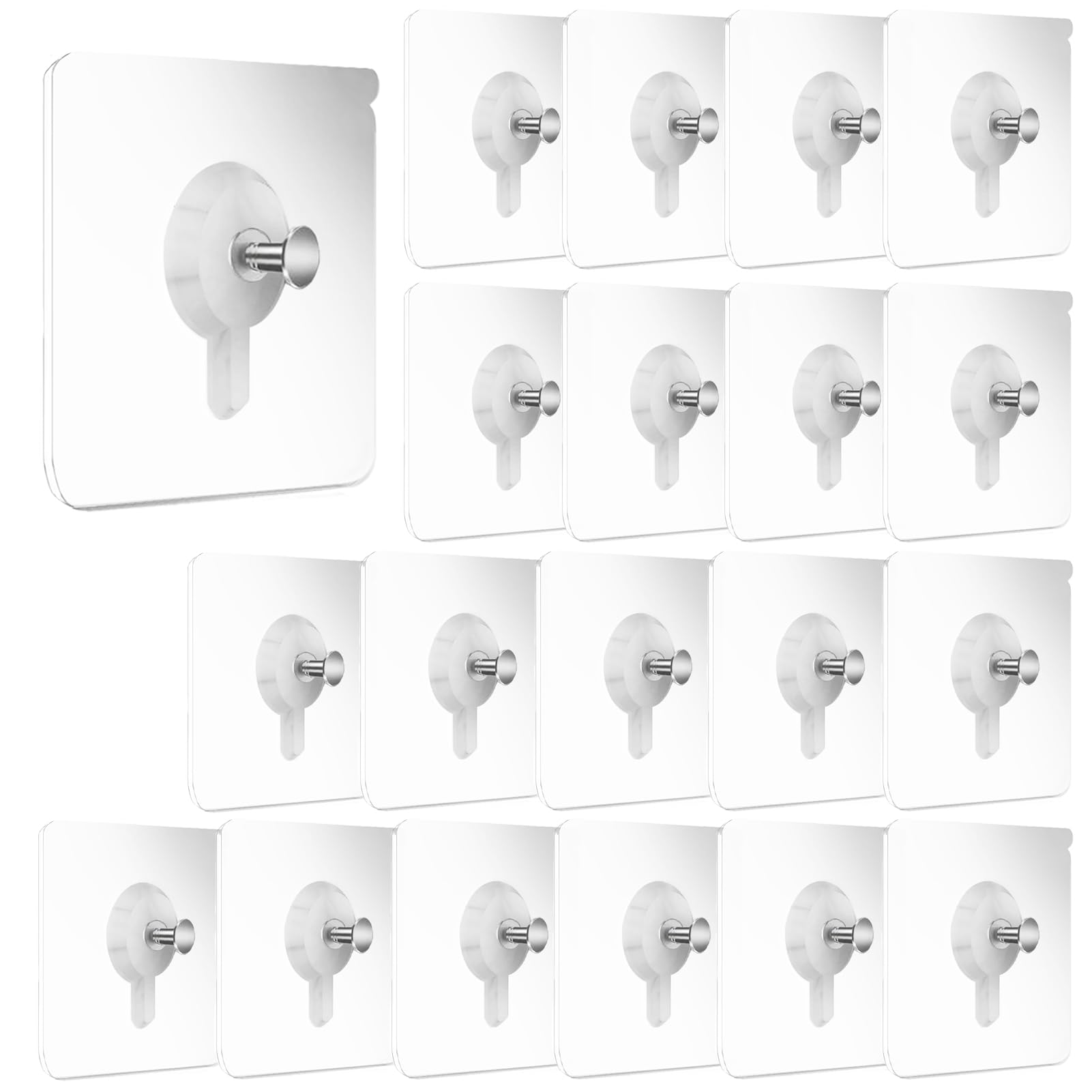 DIAONIAN 20Pcs Ganchos Adhesivos para Pared,Cuelga Cuadros Sin Clavos,Ganchos Autoadhesivos Ultrafuertes,Colgar Marcos De Fotos sin Perforaciones,para Marcos,Metal,Vidrio,Espejos(Versión reforzada)