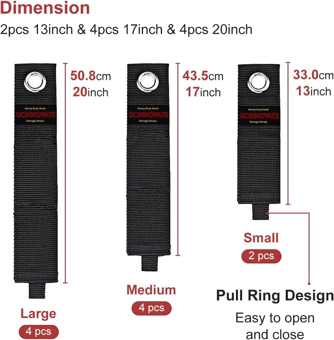 UCINNOVATE 10 Pack Extension Cord Holder, Heavy Duty Storage Straps, Extension Cord Organizer for Garage, Hook and Loop Extension Cord Organizer, Holder, Cord Wrap, Hose, Rope, Cables of Home