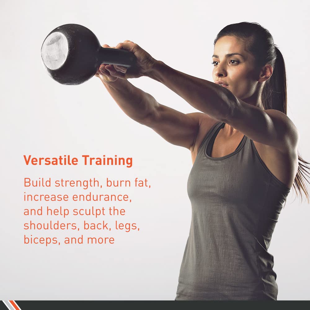 Body Sport Cast Iron Kettlebell, 35 lb. – At-Home Gym Equipment – Kettlebell Free Weights – Strength & Core Training Equipment – Cast Iron Resistance Workout Gear