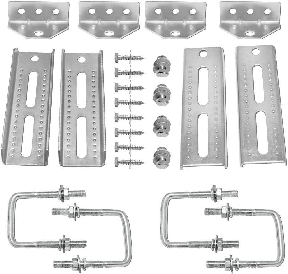 8" Boat Trailer Bunk Brackets Galvanized Swivel Top Bunk Bracket Kit for 1.5" x 3", 2" x 3", 3" x 3" Boat Trailer Crossmember