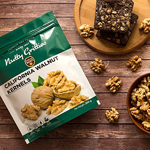 Image of Nutty Gritties California Walnut Kernels Without Shell, for Morning Consumption Dry Fruit, Omega-3 Rich (200 g (Pack of 3))