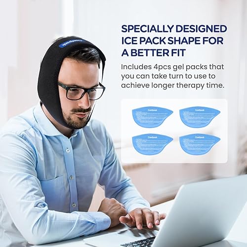 Miniatura 6 de Paquete de hielo para el cuello, bolsa de hielo cervical para aliviar el dolor, reutilizable para terapia fría y caliente, bolsa de hielo y muelas