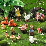 Wenqik 26 Pcs Garden Accessories Mini Fairies for Garden Mini Garden Figurine Tiny Garden Decor Supplies Micro Landscape Mushroom House Fairies Figures for Home Lawn Decoration (Classic)