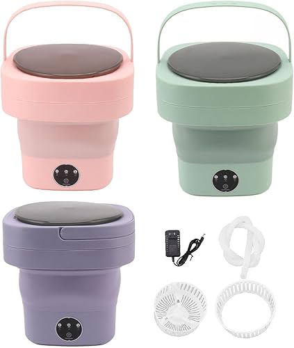 Lavadora plegable portátil, capacidad de 6.5 litros, simula lavado a mano, ideal para prendas delicadas, calcetines y ropa interior, enchufe de EE.