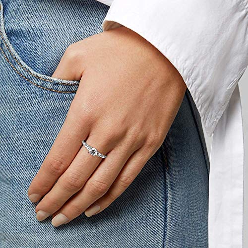 5/8 Carat| 14K White Gold | Igi Certified Lab Grown Diamond Solitaire Engagement Ring Pavé-Set | Brilliant-Cut Round Shape Diamond | G-H Color, Si1 Clarity Friendly Diamonds #TOP2