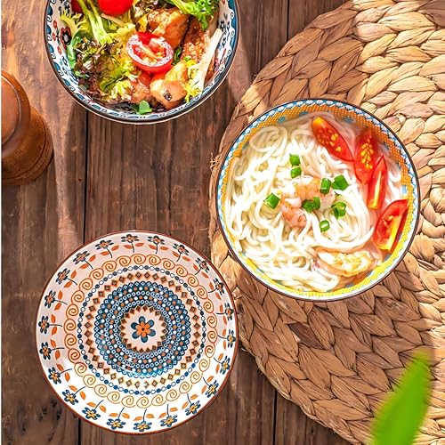 Image of Colorful Ceramic bowls, Multipurpose Premium Serving Bowls Set for Rice, Dal, Fruits, Salad cereal, fruit, ice-cream or snack Porcelain Bowl for Kitchen decor Gift Set (multicolor, PACK OF 2)