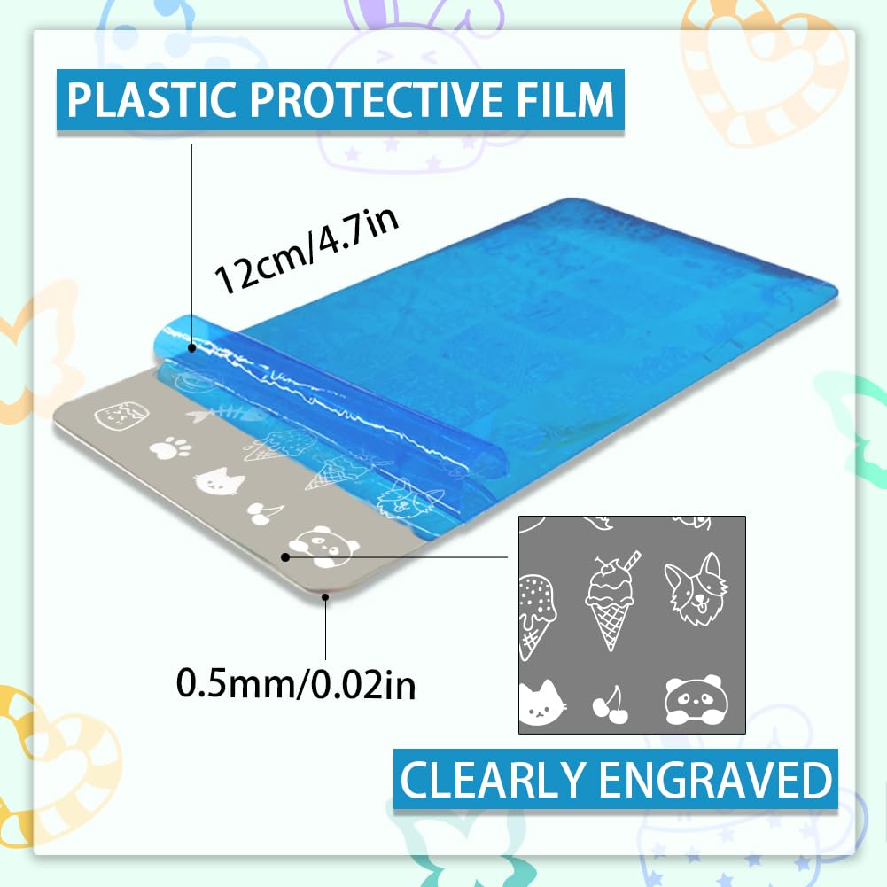PH PandaHall 3pcs Cute Nail Stamping Plates - Image 2