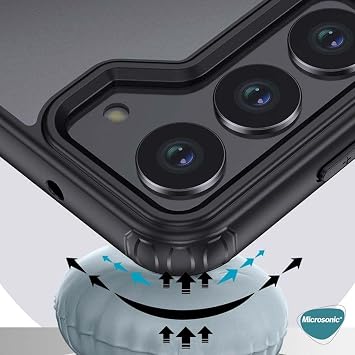 Microsonic Samsung Galaxy S24 için Kılıf Frosted Frame Siyah [Galaxy S24 ile Uyumlu Kılıf - Siyah]