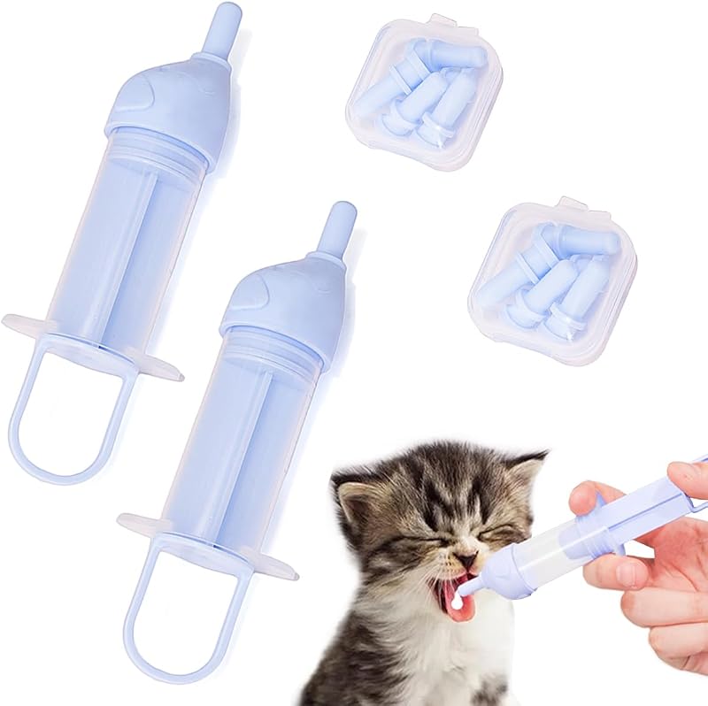 Kit para Amamentação de Gatos e Filhotes LogFaadCoi com Seringas, Bicos de Silicone e Design Antiasfixia (Roxo)