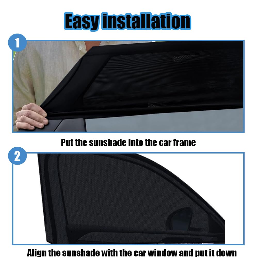 Tendine Parasole Auto Per Bambini - 2 Pezzi, Oscuranti, Anti-UV E Zanzare, Universali - Foto 3