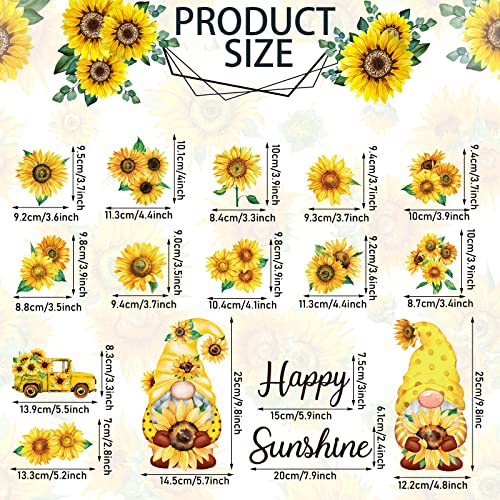 Imanes decorativos de girasol para refrigerador, paquete de 16 miniatura 2