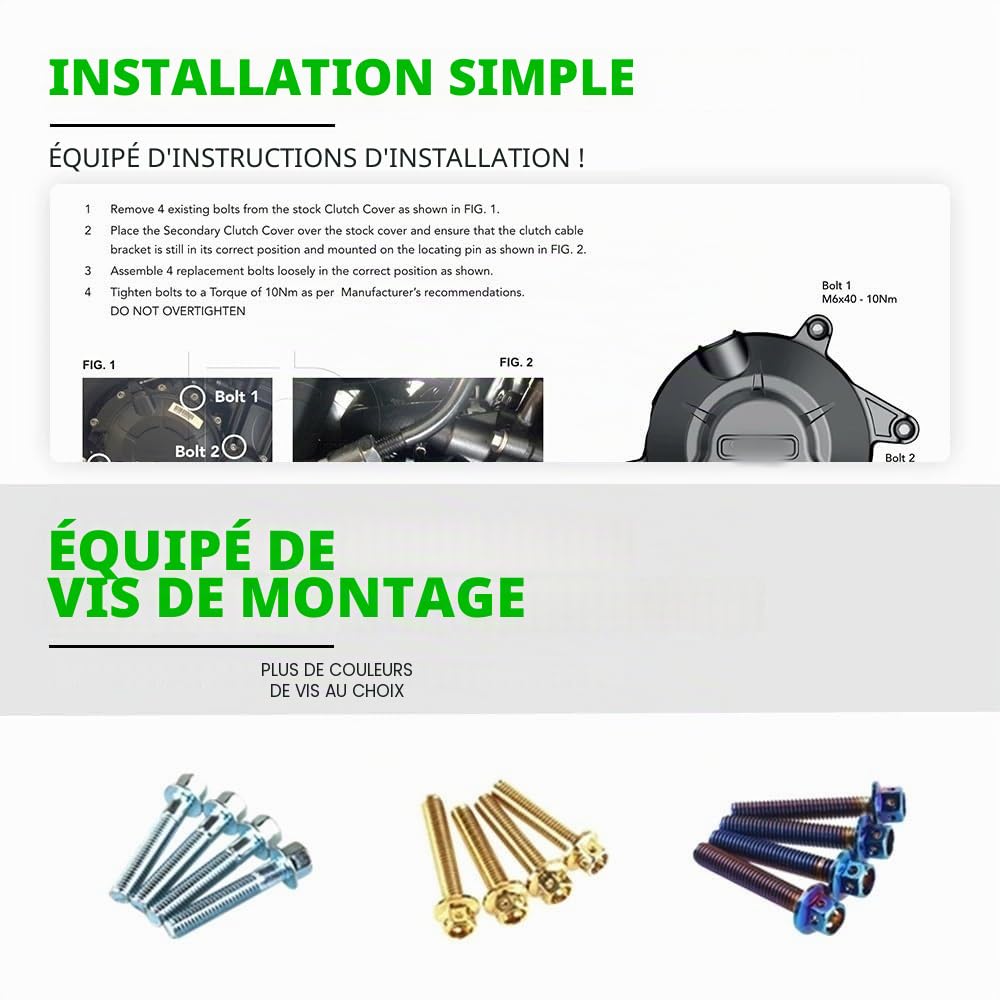 Carter Protection du Moteur stator Étui De Protection du Couvercle du Moteur De Moto pour Ka&wasaki pour Z900 2017-2023 pour Z900SE 2022-2023