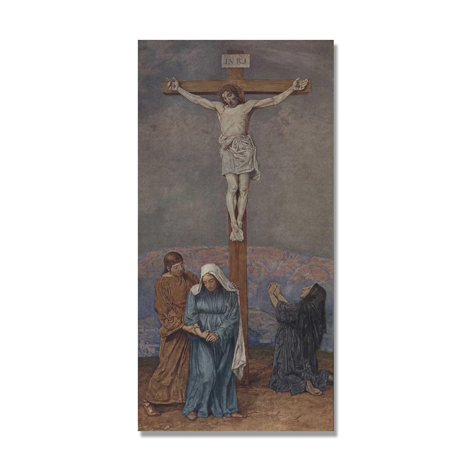 NHLDZYH Hans Thoma Style Canvas Wall Art - (Untitled 26), German Romantic Realism Painting with Symbolic Nature, Rustic Country Home Decor. 60x120cm-23.7x47.3in. Only Canvas