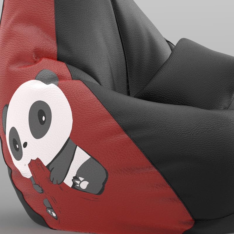 Image of Biggie Bean Bag with Beans Filled XXXXL Bean Bag with Free Cushion Footrest - Official : PrintZen Combo (Matching Color : Printed, Naughty Panda-Black)