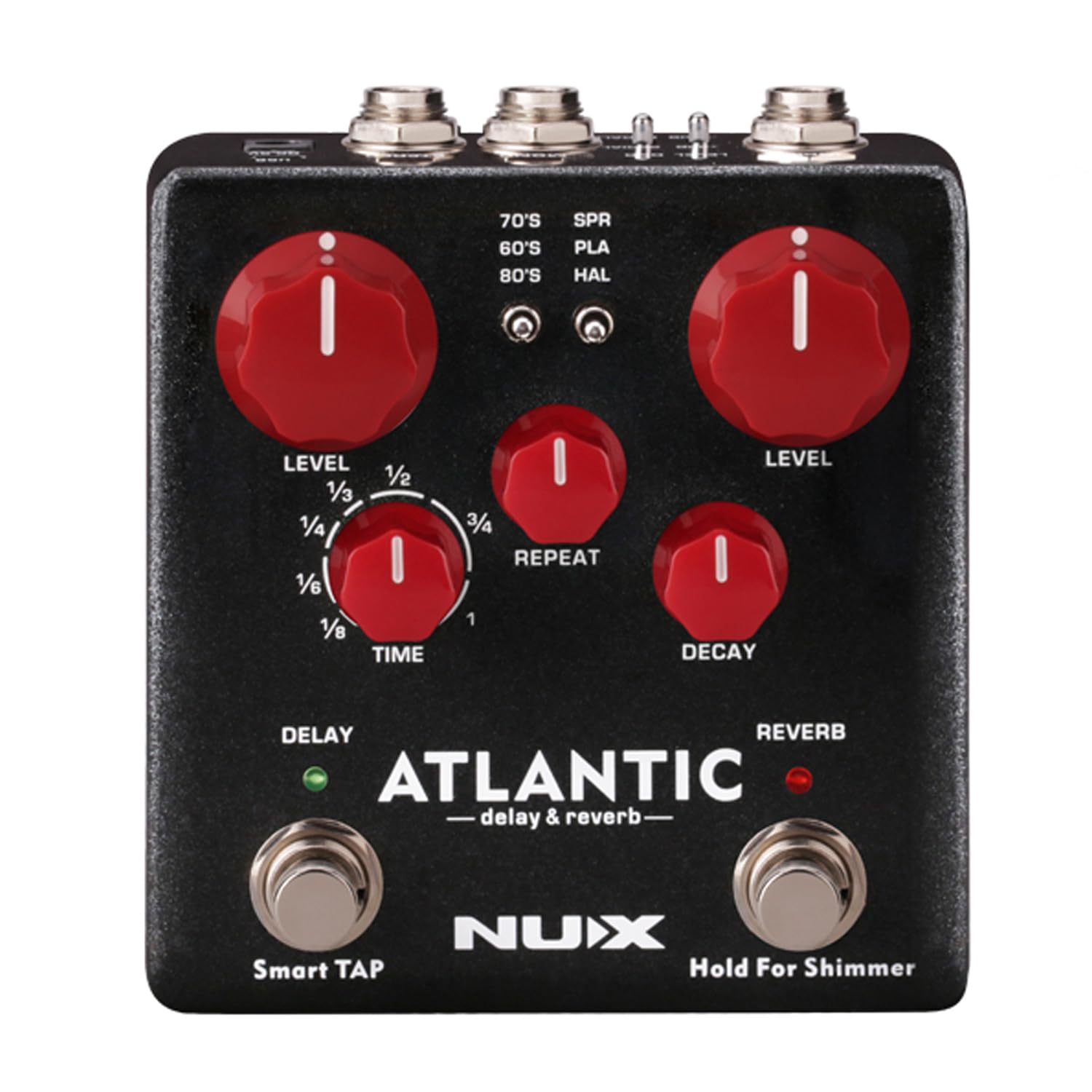 NUX NDR-5 Atlantic Delay und Reverb Pedal Effektgerät für Gitarre + keepdrum Netzteil