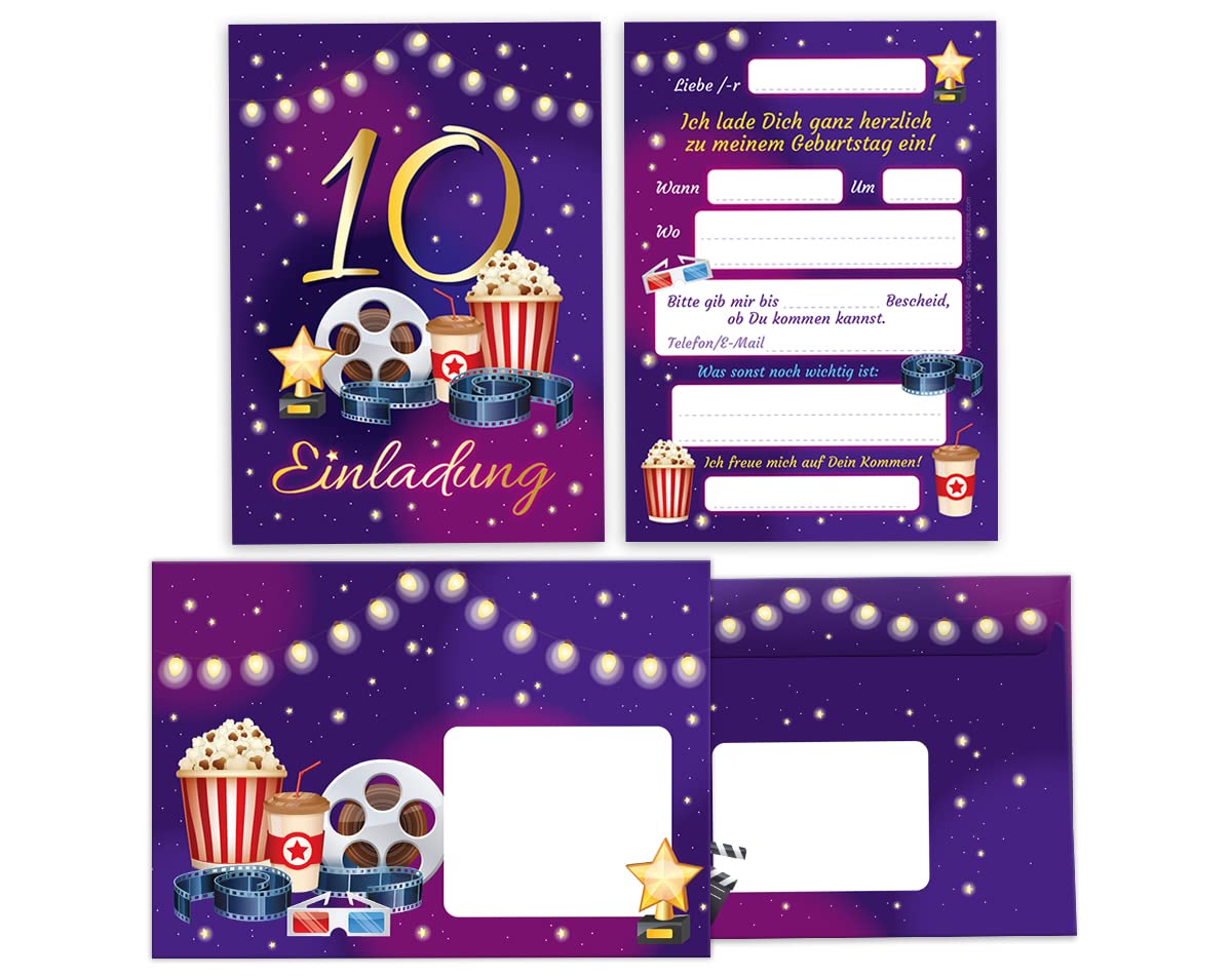 Lot De 12 Cartes D'invitation Pour Anniversaire D'enfant, Garçon