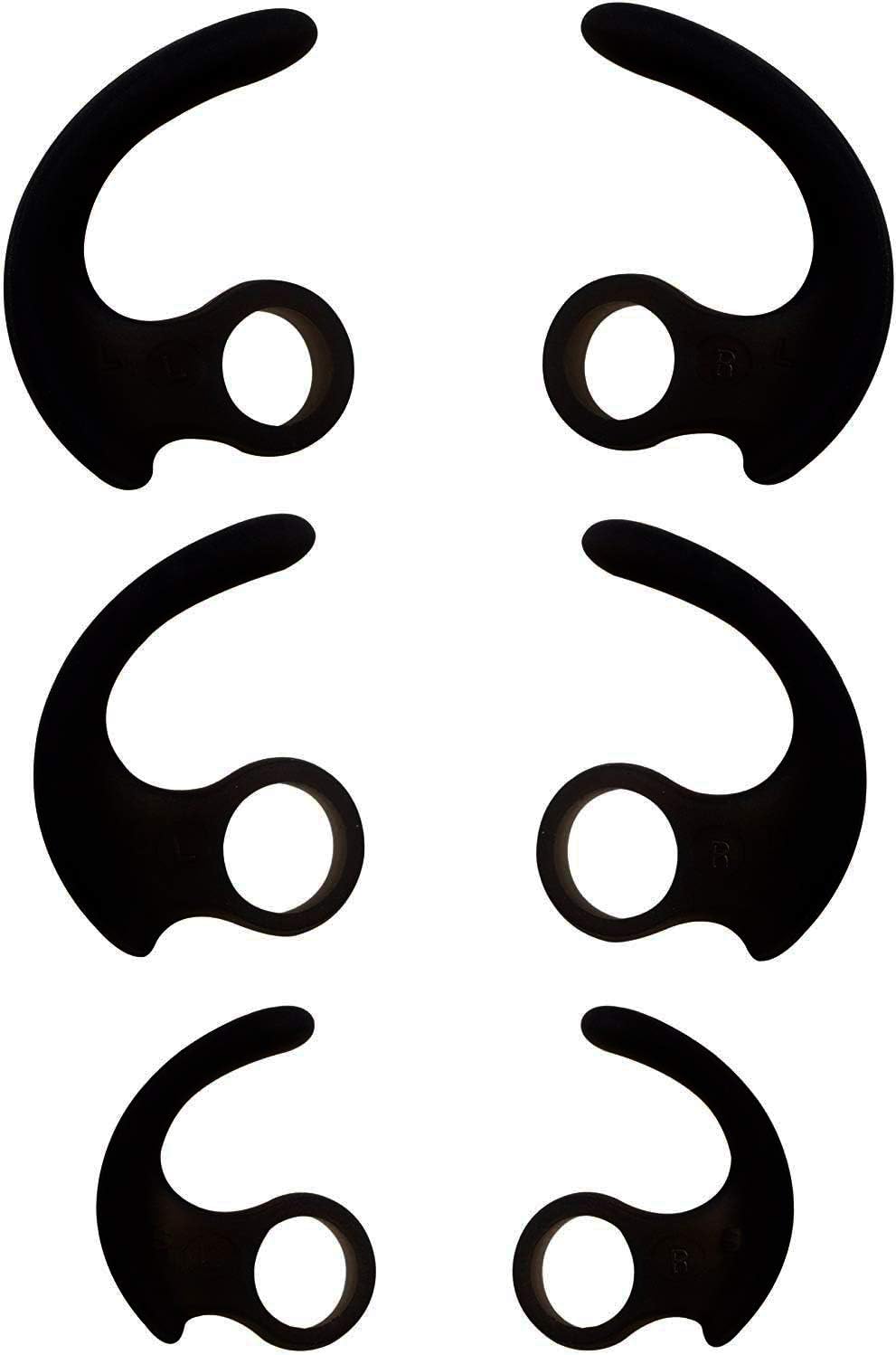 ALXCD Silicone Earhooks for Sony MDR-XB510AS MDR-XB50BS Sports Headphone,SML 3 Pair Replacement Soft Silicone Earbud Hooks, Fit for Sony MDR-XB50BS MDR-XB510AS, Black Hook