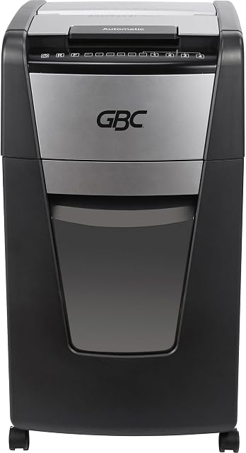GBC Déchiqueteuse de papier, alimentation automatique+, 300 Capacité de la feuille, Super Cross-Cut, Bureau Shredder, 300X (WSM1757608)