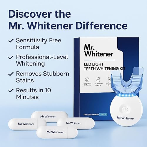 Miniatura 4 de Kit de blanqueamiento dental Luz LED para dientes sensibles, recomendado por dentistas, esmalte seguro, blanqueador profesional de dientes de