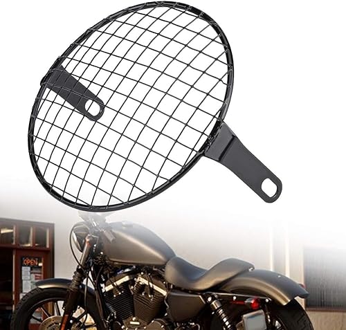Miniatura 3 de ANGGREK Cubierta para faros delanteros de motocicleta, 6.5 pulgadas para montaje lateral de motocicleta, cubierta de parrilla redonda, repuesto para