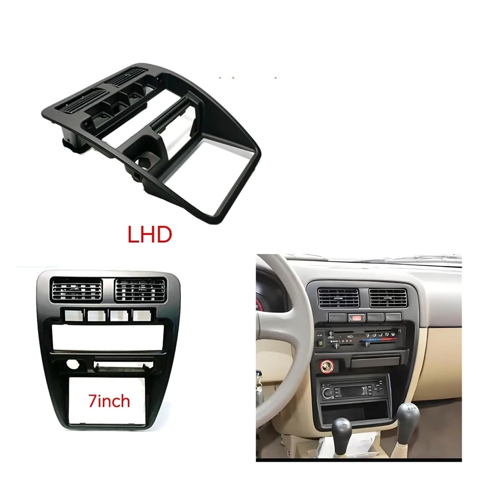 Mascherina Autoradio Cornice Stereo per Nissan D21 D22 NP300 Ruiqi 2003-2013 2014 2015 LHD Aria Condizionata Sfiato Pannello Autoradio Adatto Cruscotto Installazione