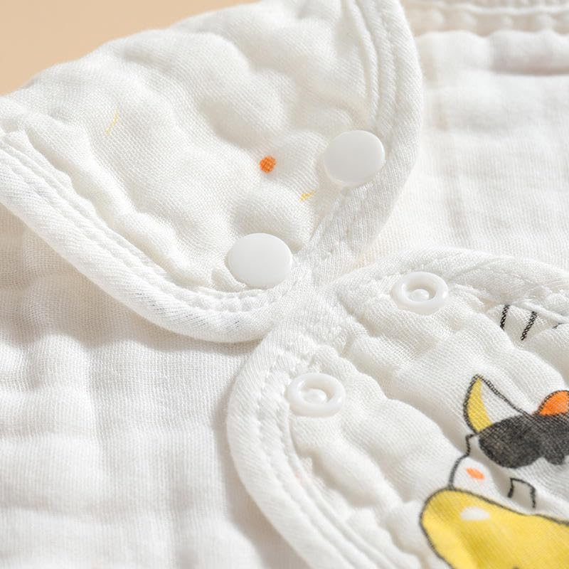 TERI BERI 3Pcs Snap Muslin Cotton Bibs for Baby Machine Washable Adjustable Burp Cloths with 6 Absorbent Soft Layers for Infant Newborn Toddler Drooling Feeding and Teething (Style 1) 1