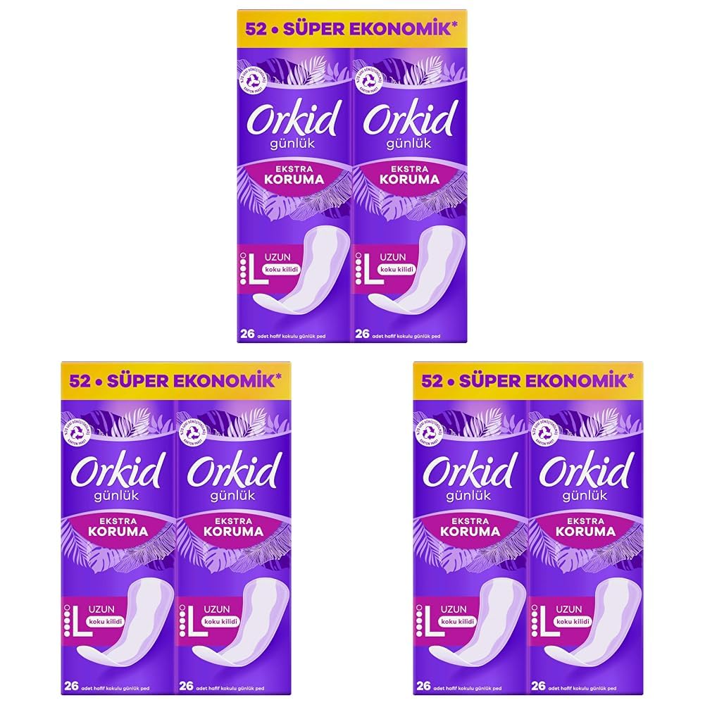 Orkid Extra Koruma Uzun Günlük Ped 52 Adet 3lü paket